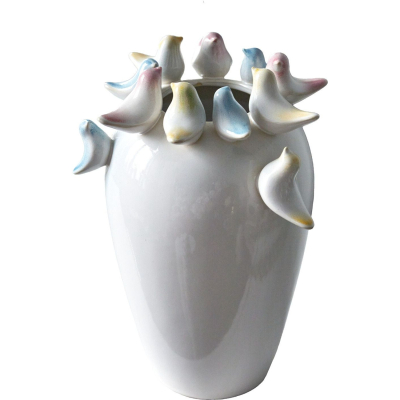 Изображение товара Ваза Glasar с птичками 22х22х32 см