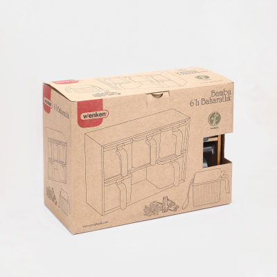 Изображение товара Набор банок Urve Plastic для специй с подставкой, 6 шт