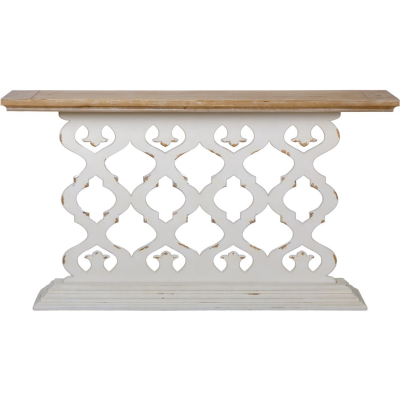 Изображение товара Консоль пристенная Glasar в античном стиле белая 142х30х78 см