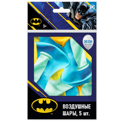 Изображение товара Шары Batman 30 см 5 шт яркие мультяшные украшения для праздника