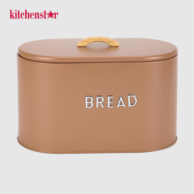 Изображение товара Хлебница Kitchenstar коричневая 10,5 л прочная металлическая посуда для хранения хлеба