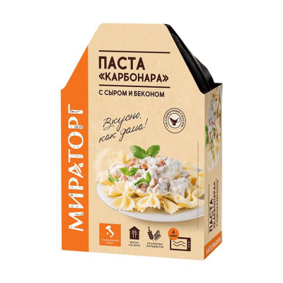 Изображение товара Паста карбонара Мираторг с сыром и беконом 260 г Изображение товара Паста карбонара Мираторг с сыром и беконом 260 г