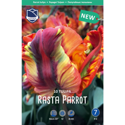 Изображение товара Набор семян тюльпанов Lefeber Rasta Parrot 10 шт для яркого весеннего цветения