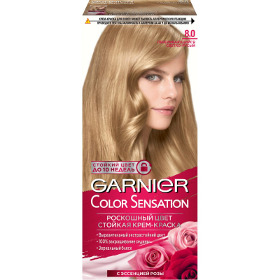 Изображение товара Краска Garnier Color Sensation 8.0 110 мл Переливающий светло-русый (C4092100)