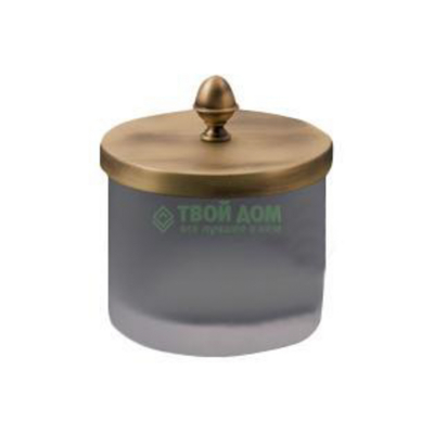 Изображение товара Косметическая емкость Cristal et bronze для ватных дисков, стекло и латунь, бронзовый, настольная