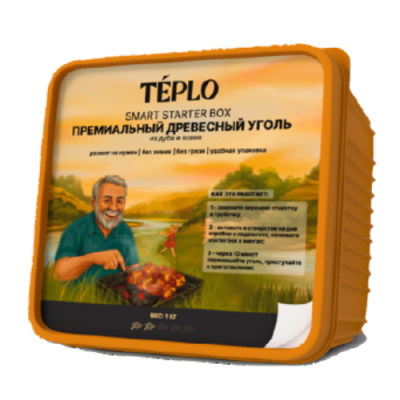 Изображение товара Уголь древесный Teplo starter box 1 кг Изображение товара Уголь древесный Teplo starter box 1 кг