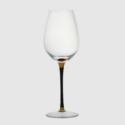 Изображение товара Декоративный бокал Dekor pap из стекла, 8,6х24х8,6 см, прозрачный с черным и золотом