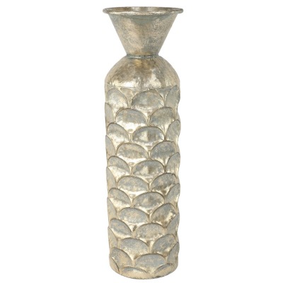 Изображение товара Металлическая ваза Glasar 17x17x61 см с декором из шампаня и бронзы