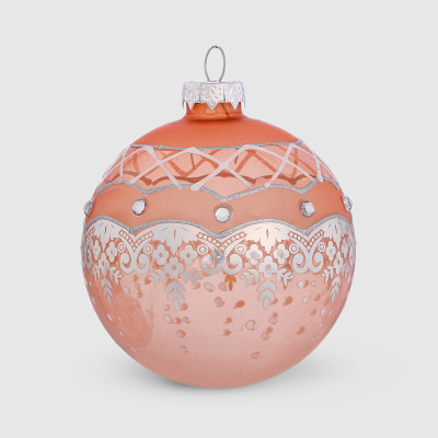 Изображение товара Новогодний розовый шар для елки Baoying yiwen 8 см елочные игрушки