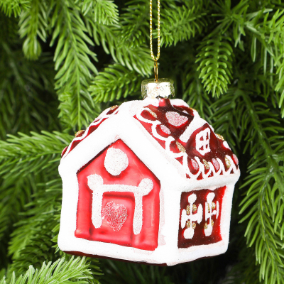 Изображение товара Украшение Yancheng Shiny стеклянное домик 6,5x5,8x6,4 см