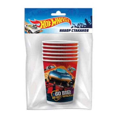 Изображение товара Стаканы бумажные Hot Wheels 250 мл 6 шт 