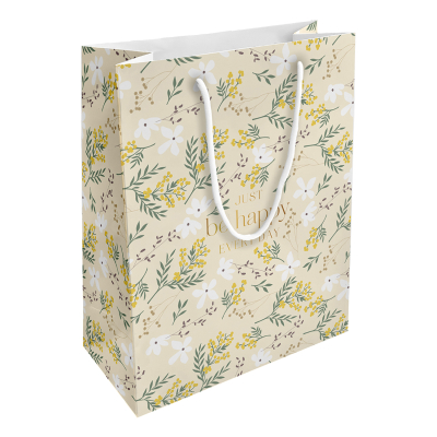 Изображение товара Подарочный пакет Be Smart Fleurs мимоза 25х32 см яркая печать