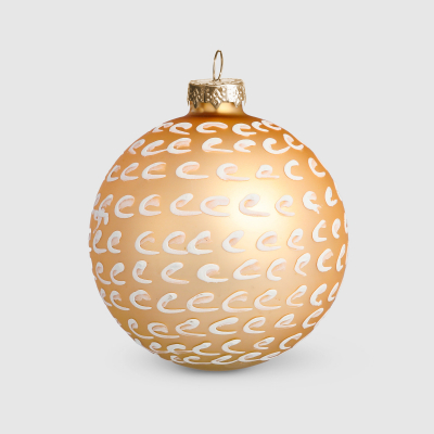 Изображение товара Шар новогодний Baoying yiwen белый-золотой 8 см для елки