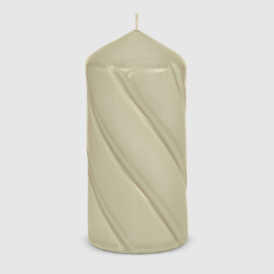 Изображение товара Свеча столбик витой Home Interiors светло-серый 7х15 см