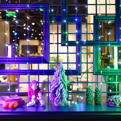 Изображение товара Гирлянда новогодняя занавес Lotti 300 drop leds мультиколор со стартовым шнуром