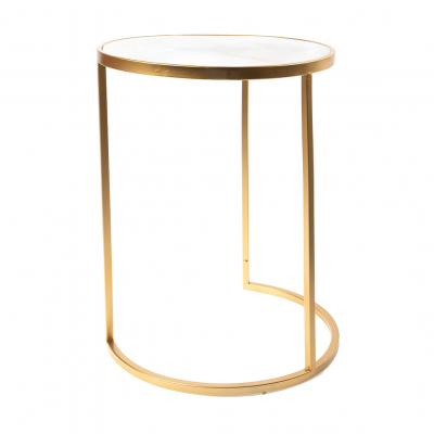 Изображение товара Столик интерьерный с белым мрамором Glasar 40x40x50 см Изображение товара Столик интерьерный с белым мрамором Glasar 40x40x50 см