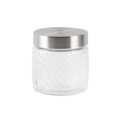 Изображение товара Банка для сыпучих продуктов HomeFeel 800 мл стекло железо прозрачная узор