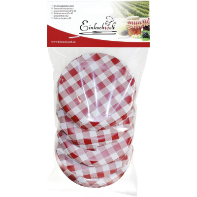 Изображение товара Набор крышек для банок Einkochwelt 346821 5 шт красно-белый