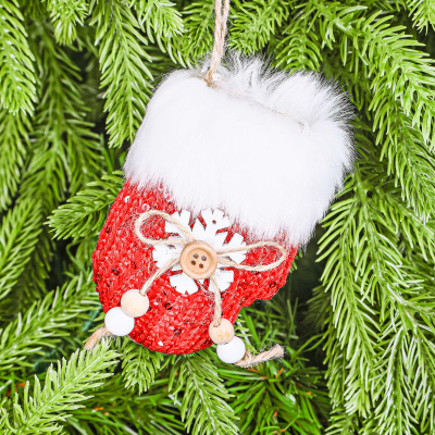 Изображение товара Украшение на елку декоративное Yiwu E-commerce рукавица красная 8х3,5х10 см