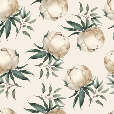 Изображение товара Бумага для подарков Peony айвори 70x100 см яркая печать Россия