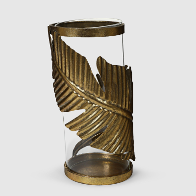 Изображение товара Подсвечник Dekor pap из стекла и стали 12,5х27 см для уютной атмосферы