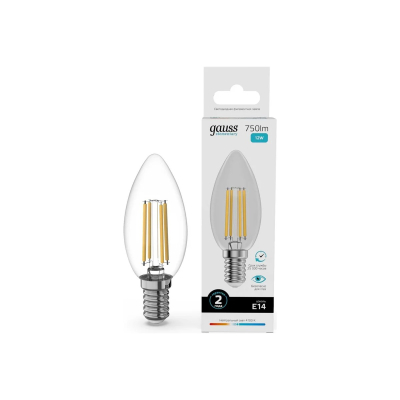 Изображение товара LED лампа Gauss Filament Elementary свеча 12W 750lm 4100K Е14 энергосберегающая