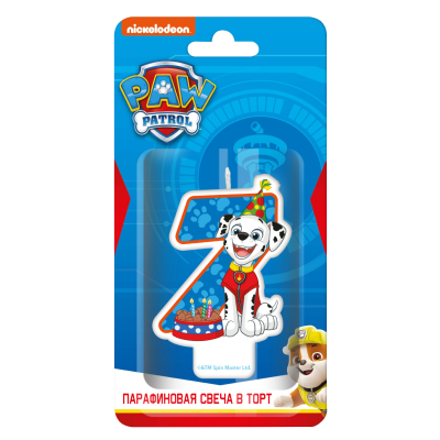 Изображение товара Свеча на торт Щенячий патруль Цифра 7 