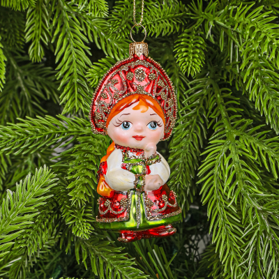 Изображение товара Ёлочная игрушка Snow and Stars Царевна стекло мультиколор Подвесная праздничная