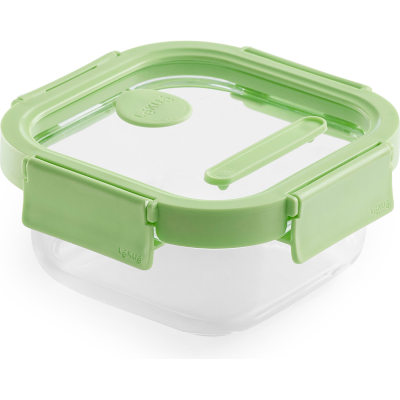 Изображение товара Контейнер Lekue стеклянный квадратный зелёный 520 мл