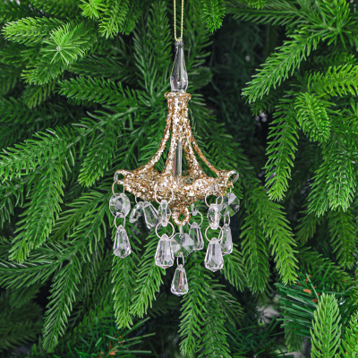 Изображение товара Стеклянная ёлочная игрушка Yancheng Shiny 7х7х15 см золотистая