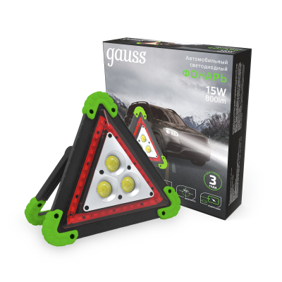 Изображение товара Фонарь автомобильный Gauss GFL802 15W с аккумулятором и LED