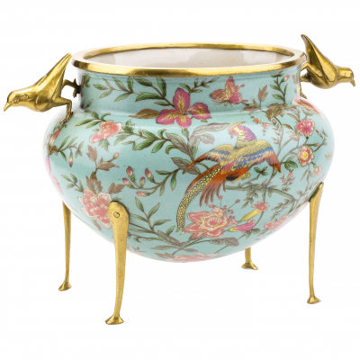 Изображение товара Чаша из фарфора с бронзой Glasar 31х20х21 см ручная работа уникальный дизайн