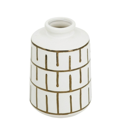 Изображение товара Стильная керамическая ваза Glasar 15х15х22 см белого цвета