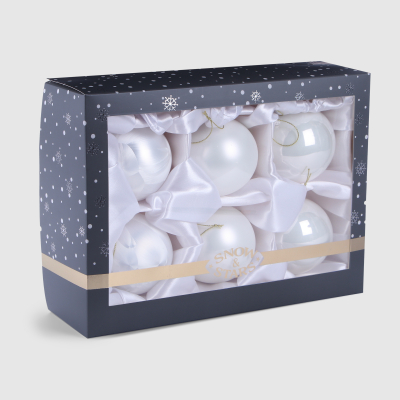 Изображение товара Набор ёлочных игрушек Snow and Stars 8 см 6 шт Изображение товара Набор ёлочных игрушек Snow and Stars 8 см 6 шт