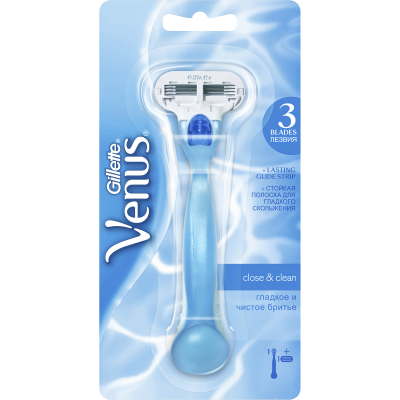 Изображение товара Гибкая женская бритва Venus Smooth с сменной кассетой и 3 лезвиями Изображение товара Гибкая женская бритва Venus Smooth с сменной кассетой и 3 лезвиями