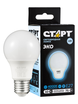 Изображение товара Энергоэффективная светодиодная лампа груша 10 Вт E27 холодный свет