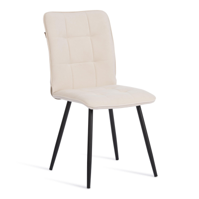 Изображение товара Стул TC Modern Bari с флоком молочный и черным каркасом, 46x55x89 см