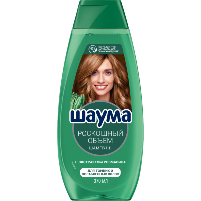 Изображение товара Шампунь Шаума Роскошный объём 370 мл для женщин укрепляет и придает объем тонким волосам