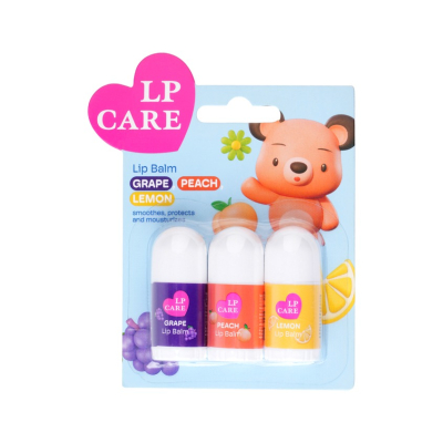 Изображение товара Бальзам для губ LP Care виноград, персик, лимон 2,5 г 3 шт