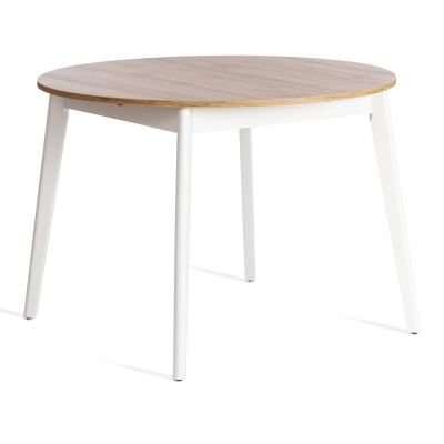 Изображение товара Стол ТС дуб вотан с белыми ножками 105х105-140х74,5 см