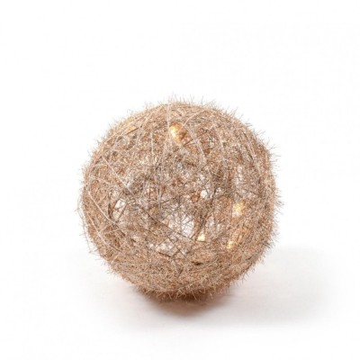 Изображение товара Декоративный шар Mercury NY с LED подсветкой 15 см золотистый для новогоднего декора