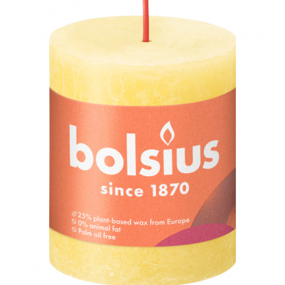 Изображение товара Декоративная свеча Bolsius рустик 8х6,8 см shine солнечно-желтая