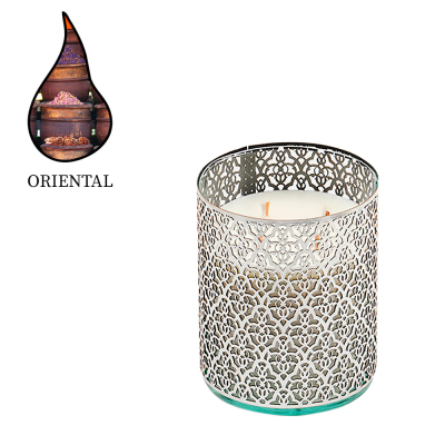 Изображение товара Аромасвеча Nour Bougie Arabesque Oriental серебро 1300 г, натуральные материалы