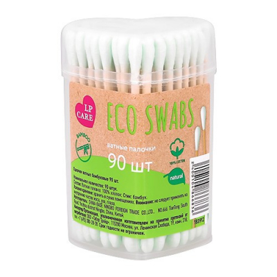 Изображение товара Палочки ватные LP Care бамбуковые 90 шт экологичные и удобные