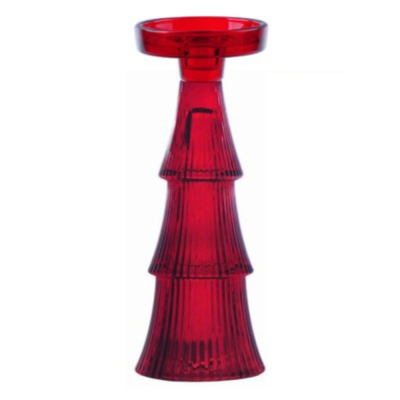Изображение товара Стеклянный подсвечник Decor de table 2 в 1 красный 22 см Ноэль
