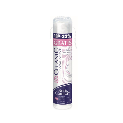 Изображение товара Диски ватные Cleanic Soft&Comfort 100 шт мягкие для макияжа и умывания