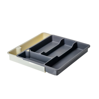 Изображение товара Лоток Phibo для столовых приборов раздвижной 373Х287Х49 мм серый
