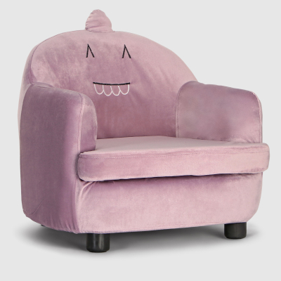 Изображение товара Детское кресло Shandong Dragon Pink 56х54х48 см с велюром и деревянной рамой