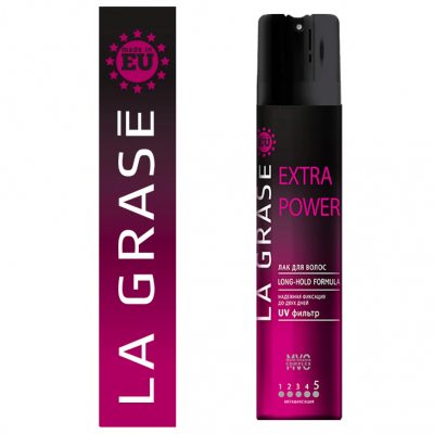 Изображение товара Лак для волос La grase Extra Power 250 мл для стойкой фиксации