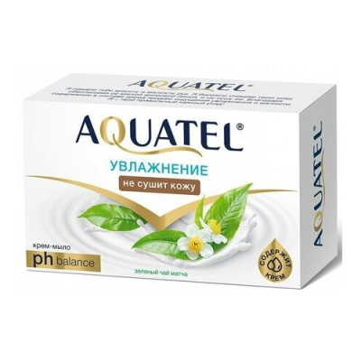 Изображение товара Крем-мыло Aquatel зеленый чай матча 90 г натуральное для рук